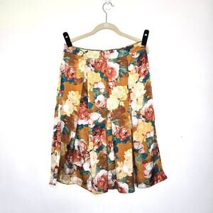 Tahari ASL Inverted Pleated Floral Midi Skirt. Size 10.